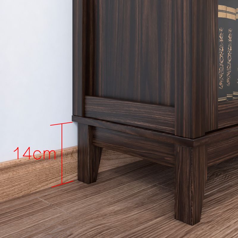 Mid-Century Modern Side Cabinet Square Accent Cabinet with Brown