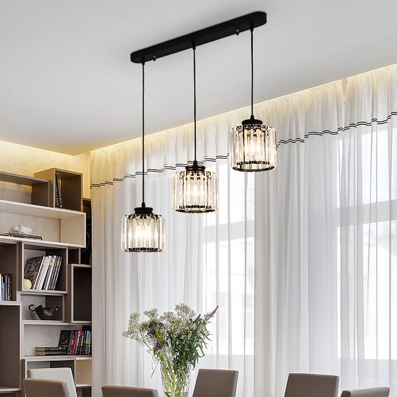3-licht helder glazen hanglamp eigentijdse stijl in mini hanger voor eetkamer