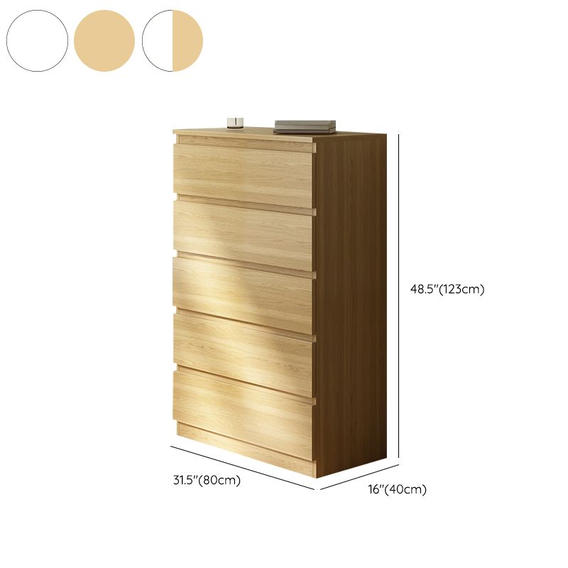 Contemporary Engineered Wood Vertical Storage Chest Bedroom Chest with Drawers