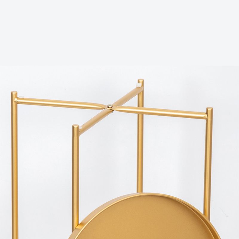 Modern Cross Legs Corner Table Round Tray Top Side End Table