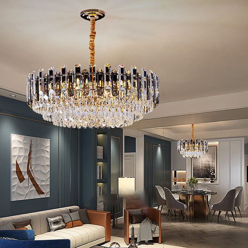 Eigentijdse stijl geometrie vorm kroonluchter lichten kristallen hangende lichten