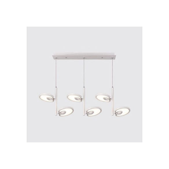 2/4/6 cabezas de hoja de colgante colgante de metal moderno de metal negro/blanco Luz colgante para comedor con luz cálida/blanca/neutra