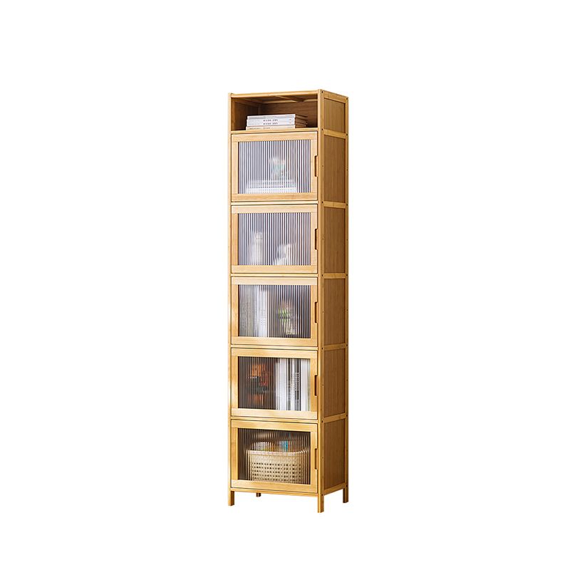 Scandinavian Accent Cabinet with Grooves Doors and Straight Legs