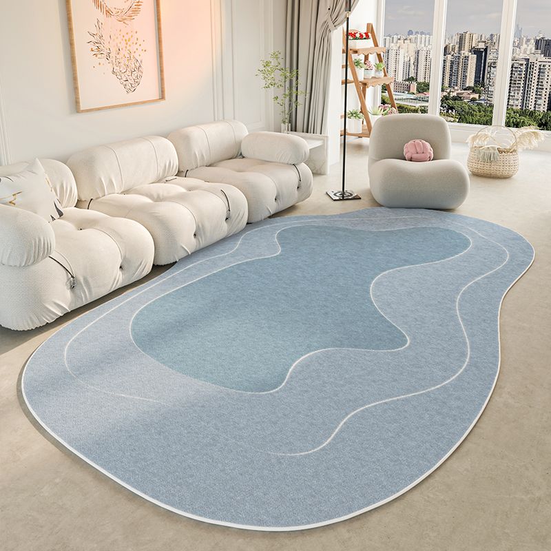 Beige Casual Area Rug Blended Line Rug Washable Indoor Rug for Living Room