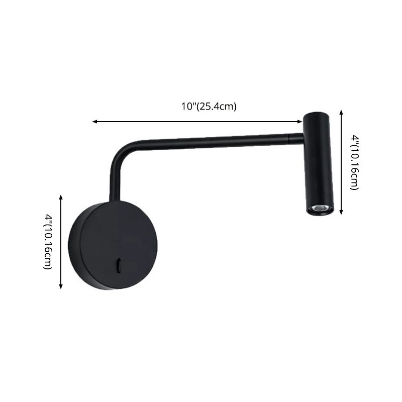 Contemporary Metal Adjustable Wall Sconce 1-Light Wall Mounted Light for Bedroom