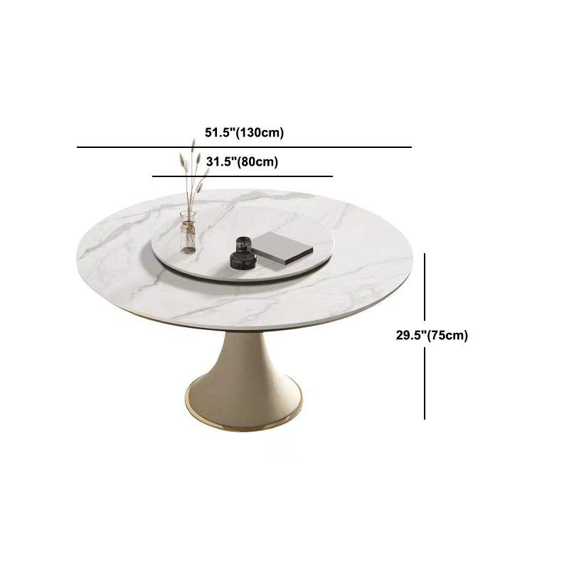 Round Glam Dining Room Set 1/4/5/9 Pcs Sintered Stone Dining Table and Chairs