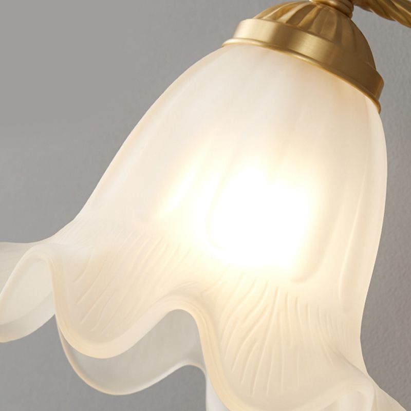 Modern Wall Mounted Light 1 Light Glass Flush Mount Wall Sconce in Gold Finish