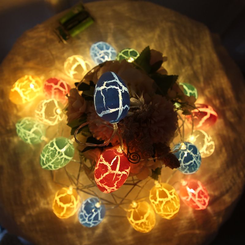 Modern Creative LED String Light Easter Crack Egg Decorative Lamp for Interior Spaces