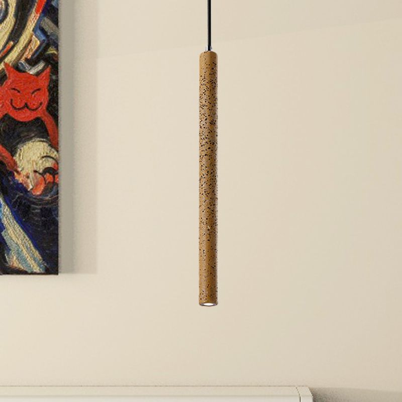 Tube Pendant Lighting Nordic Cement 1 Light Yellow/Blue/Green Hanging Ceiling Light, 12"/21.5"H