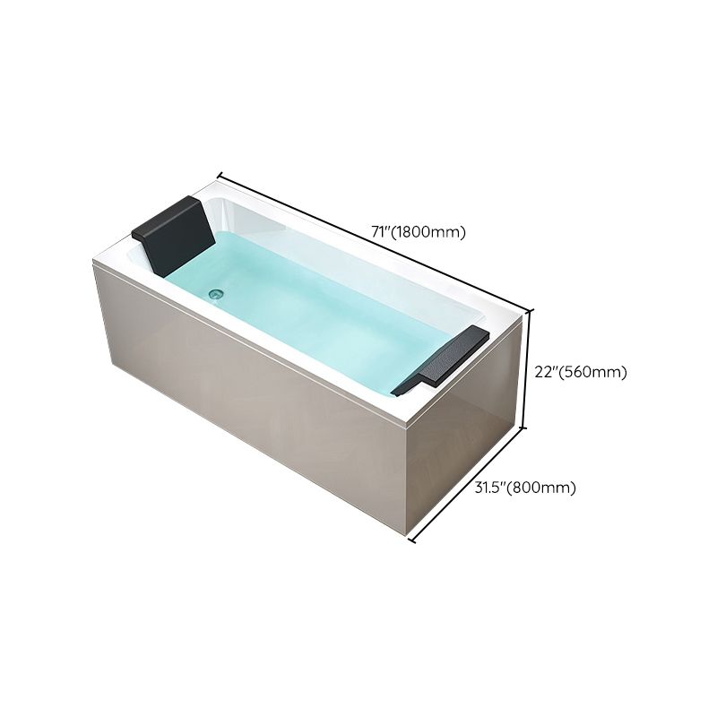 Modern Back to Wall Bathtub Stand Alone Acrylic Soaking White Bath