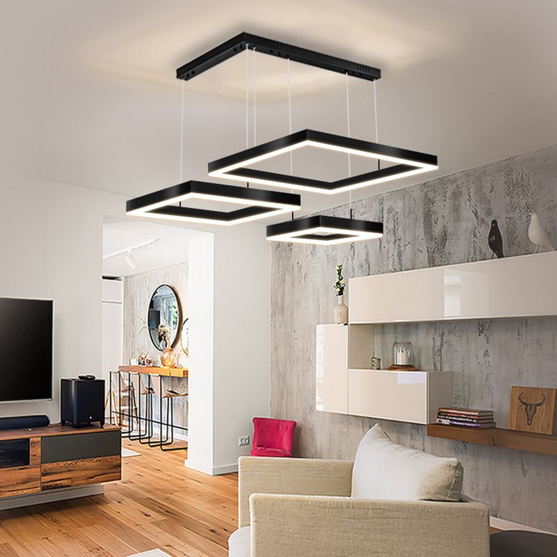 Modern vierkante kroonluchter verlichtingsarmaturen metaal kroonluchter licht