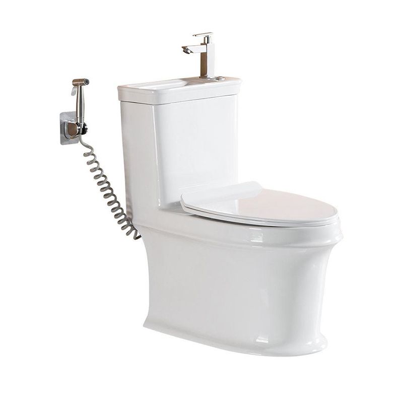 Modern Ceramic Flush Toilet One Piece White Toilet Bowl for Washroom