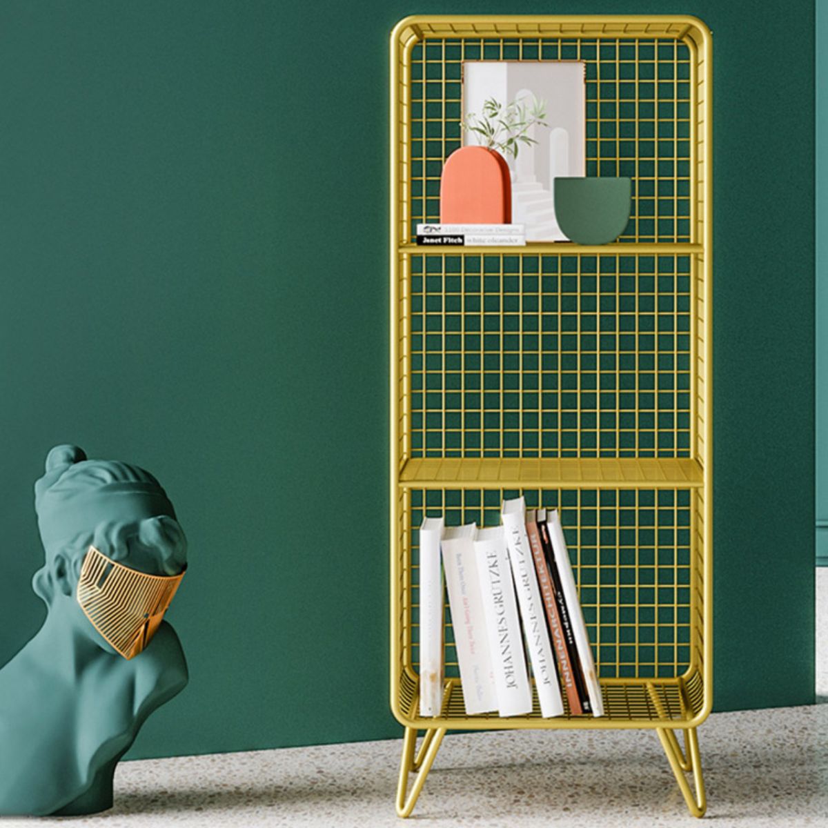 Libreria standard di ferro metallo glam verticale verticale libreria