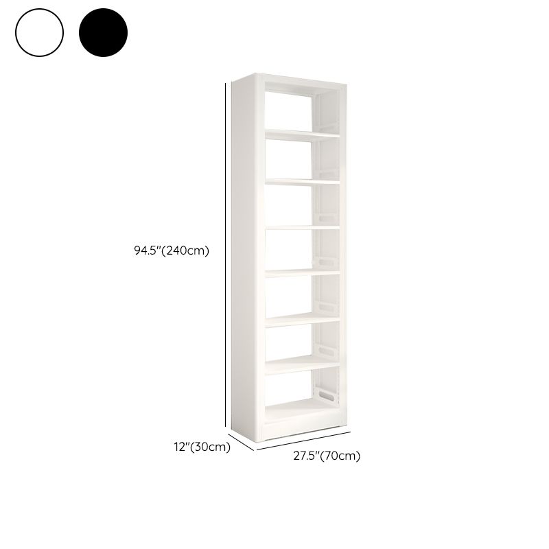 Modern Open Back Bookshelf Vertical Metal Bookcase with Shelves