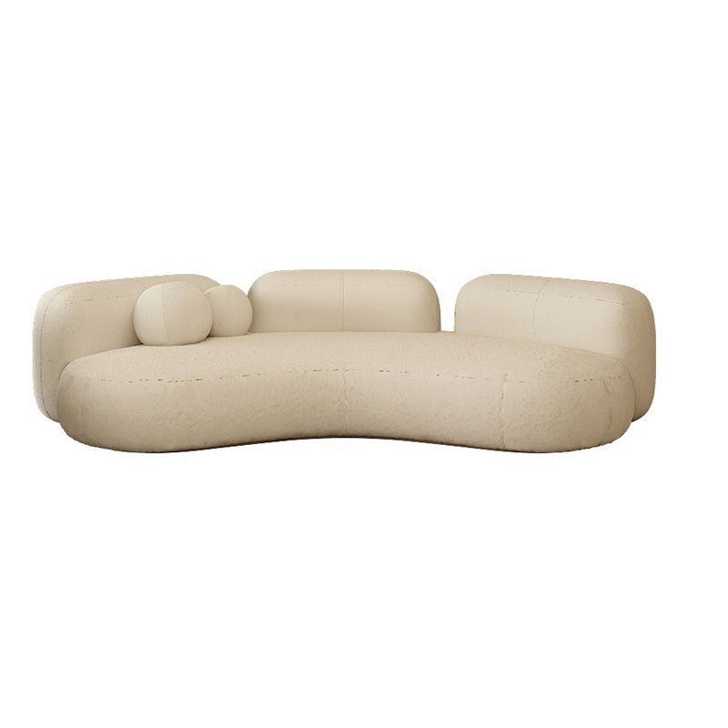 Contemporary Tight Back Sofa Armless Curved Loveseat for Living Room