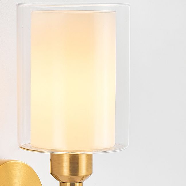 Contemporary Bath Vanity Lighting Glass Shaded Golden Light for Bathroom