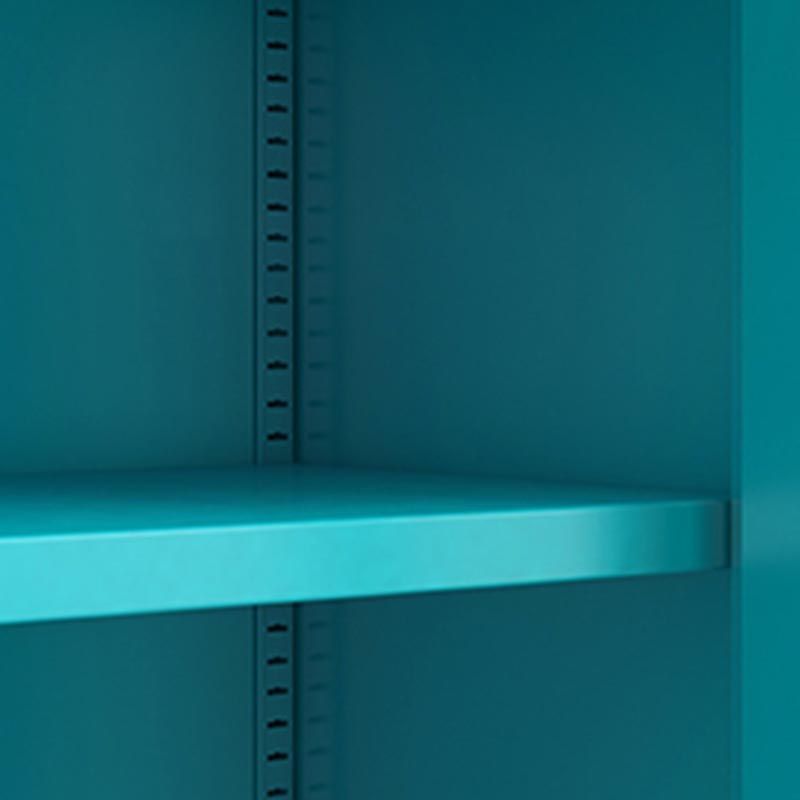 White Steel Wardrobe Cabinet with Adjustable Shelves Modern Wardrobe Closet