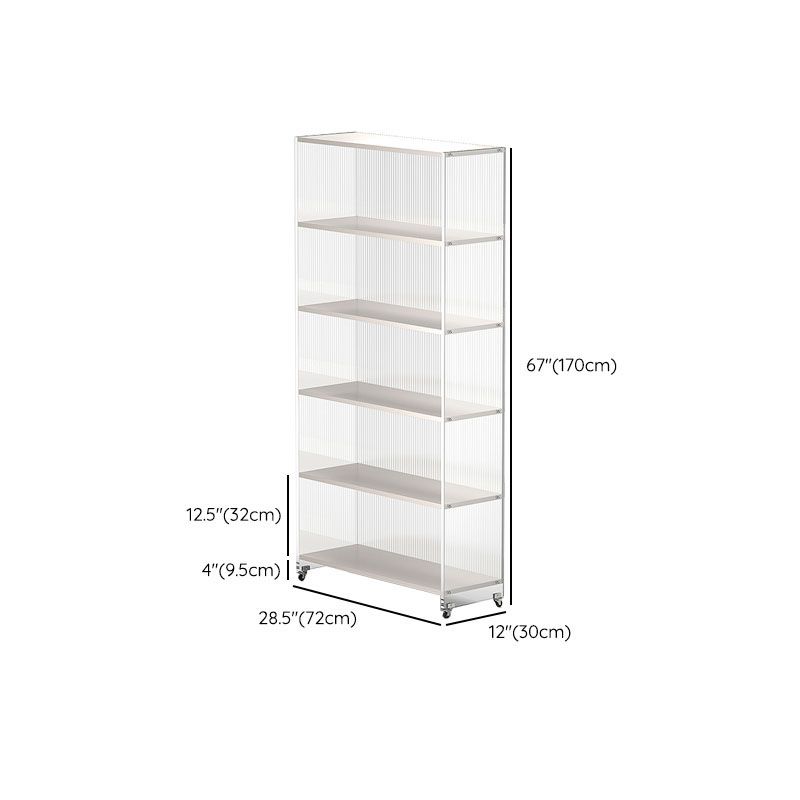 Contemporary Closed Back Bookshelf Acrylic Bookcase for Home Office
