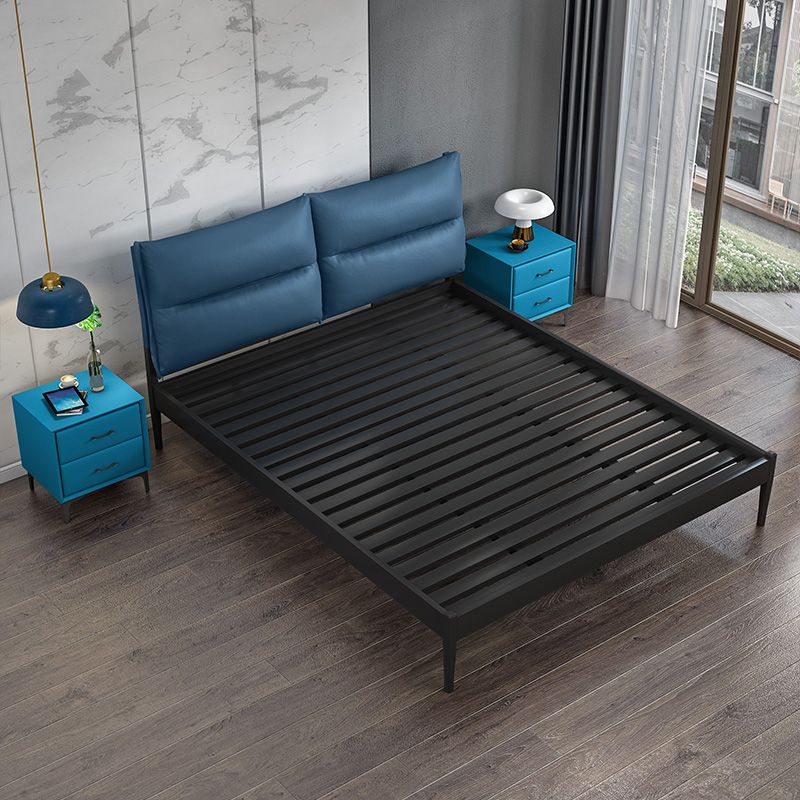 78.74-Inch L Iron Bed Frame Contemporary Black/White Wire-Grid Bed, Mattress Not Included