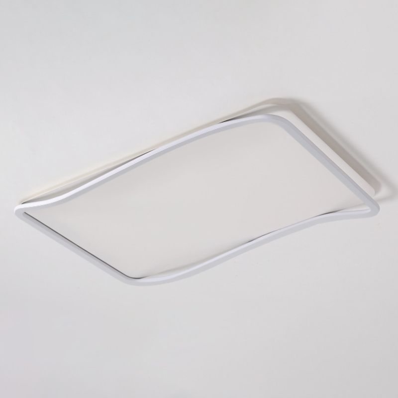 Flush rectangulaire Mount Light Modern Style Metal 1 Light Led Flush Ceiling Lights in White