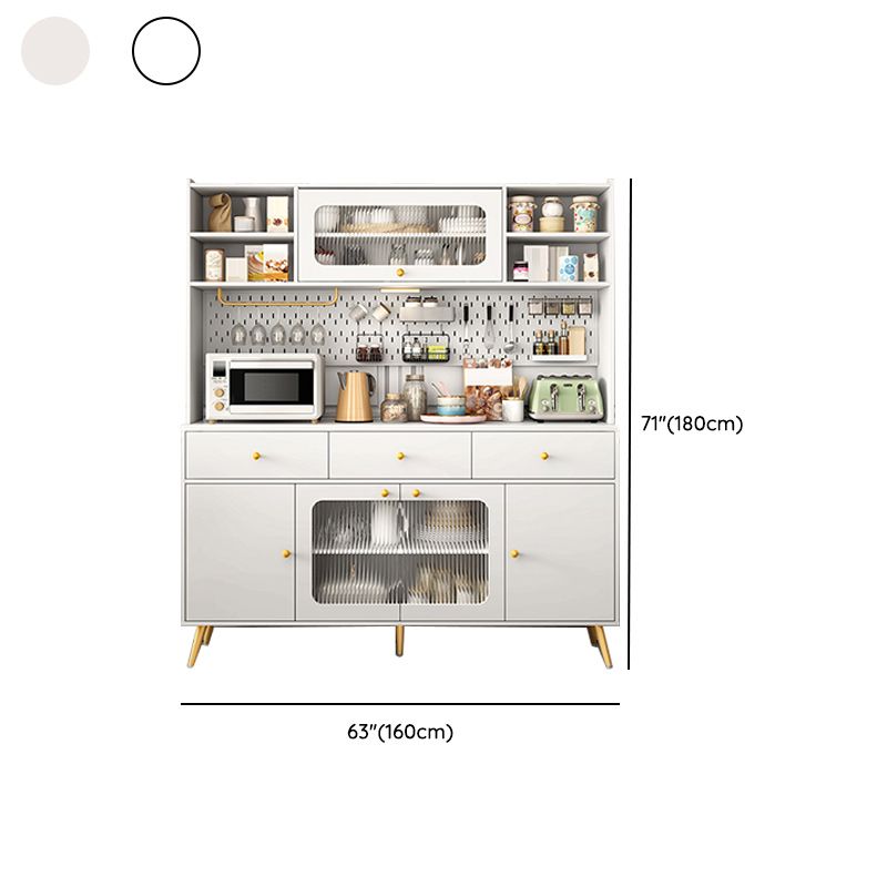 Modern Dining Hutch Faux Wood Hutch Buffet with Doors for Dining Room