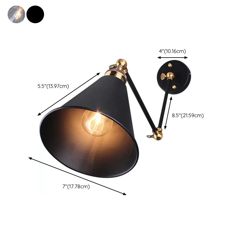 1 Light Swing Arm Wall Mount Lighting Industrial Wall Mounted Lamps for Living Room