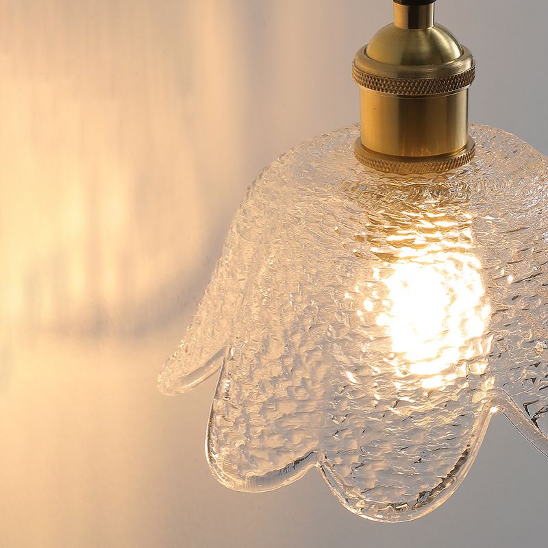 Modern Style Design Sconce Light Fixtures 1-Light Brass Wall Mounted Lamp with Grass Shade