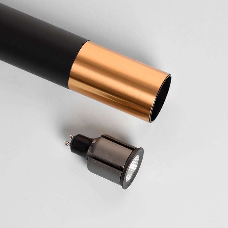 Forma del cilindro Libra del soffitto sospeso in metallo 1 Moderna luce a sospensione in nero