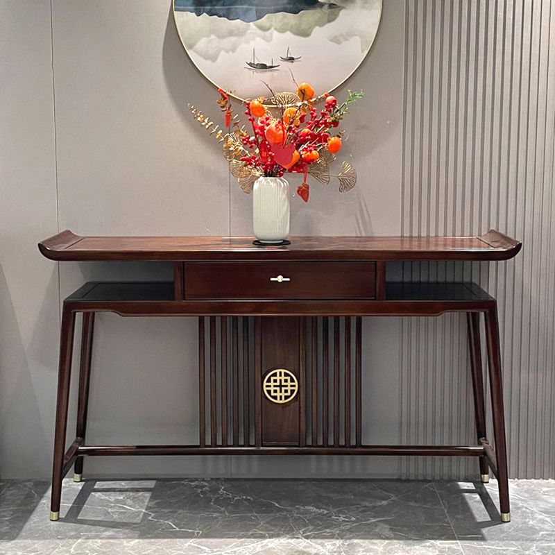 Rectangle Shape Contemporary Console Table Wood in Brown Console Sofa Table