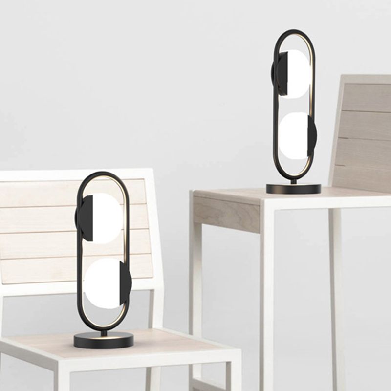 LED Circulair leesboek Licht Hedendaagse Acryl -nachttafellamp in wit/zwart, warm/wit licht