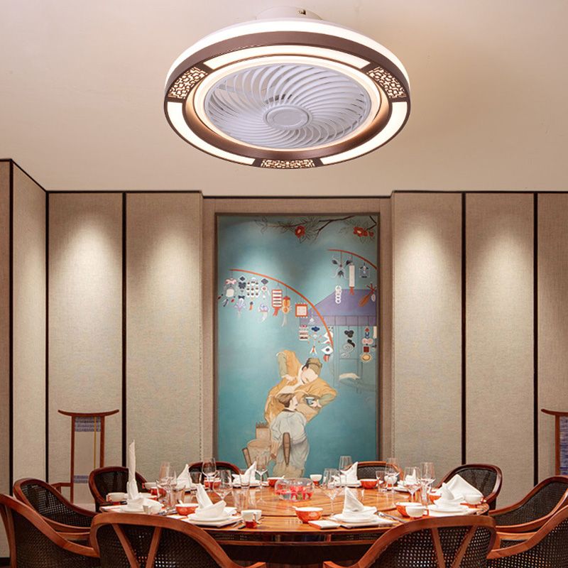 Trommelförmige LED -Deckenlüftungslampe Moderne Metallic LED Semi Flush Leuchte