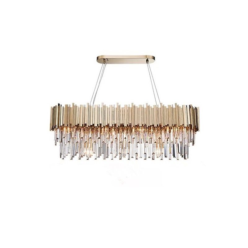 Crystal Pendant Light in Gold Postmodern Chandelier Light Fixture for Living Room Hotels