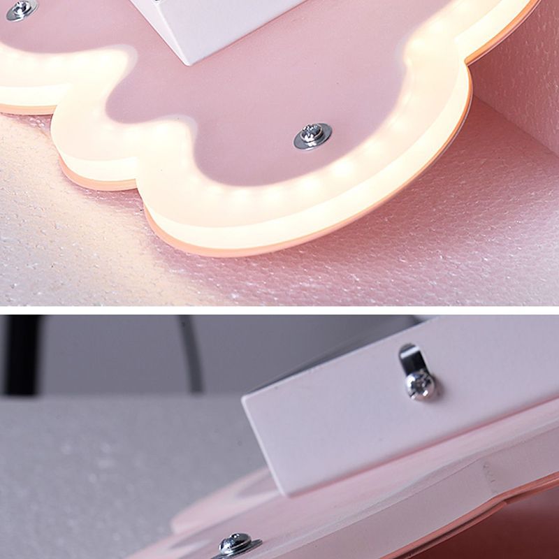Kids Multicolor Wall Sconce Cloud Metal Wall Light Fixture for Bedroom