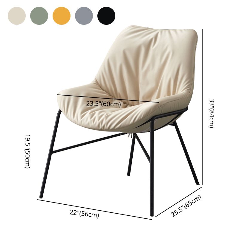 Moderne indoor-outdoor metalen stoel Huisarmloze gestoffeerde slipperstoel