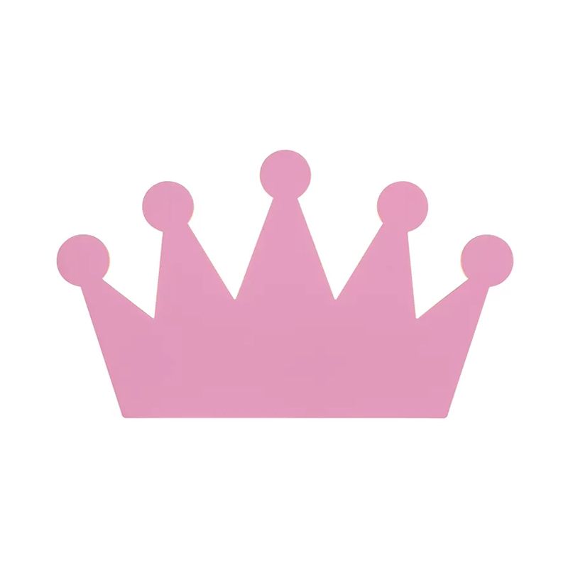 Kroon Kinderen Slaapkamer Wandlamp Licht Fixture Houten Cartoon LED Surface Wall Sconce in geel/roze