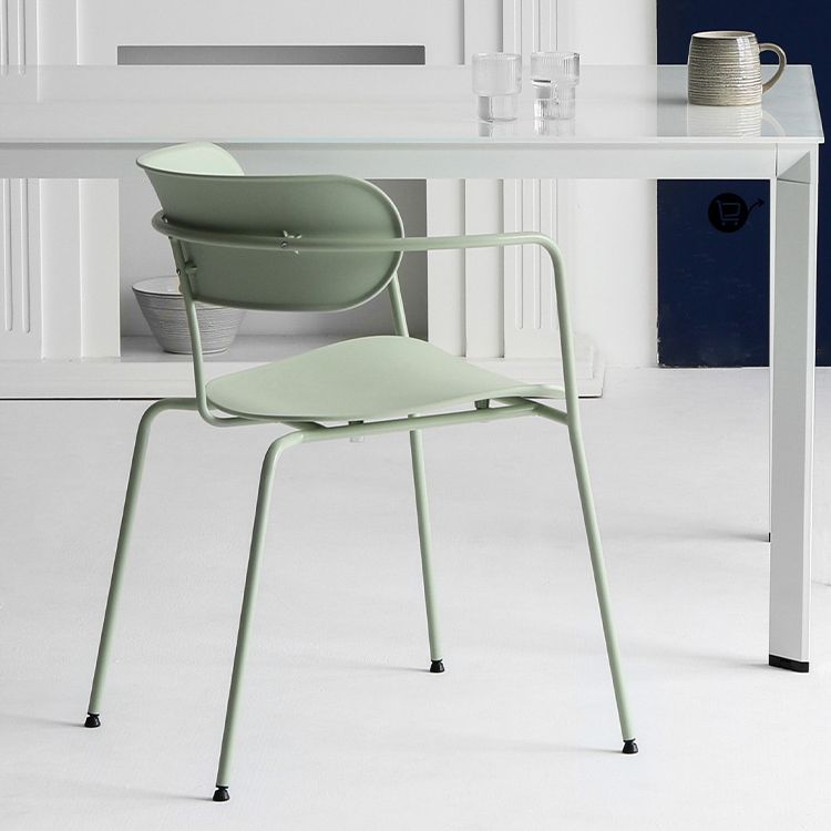 Contemporary Dining Arm Chair Plastic Dining Accent Chair for Home