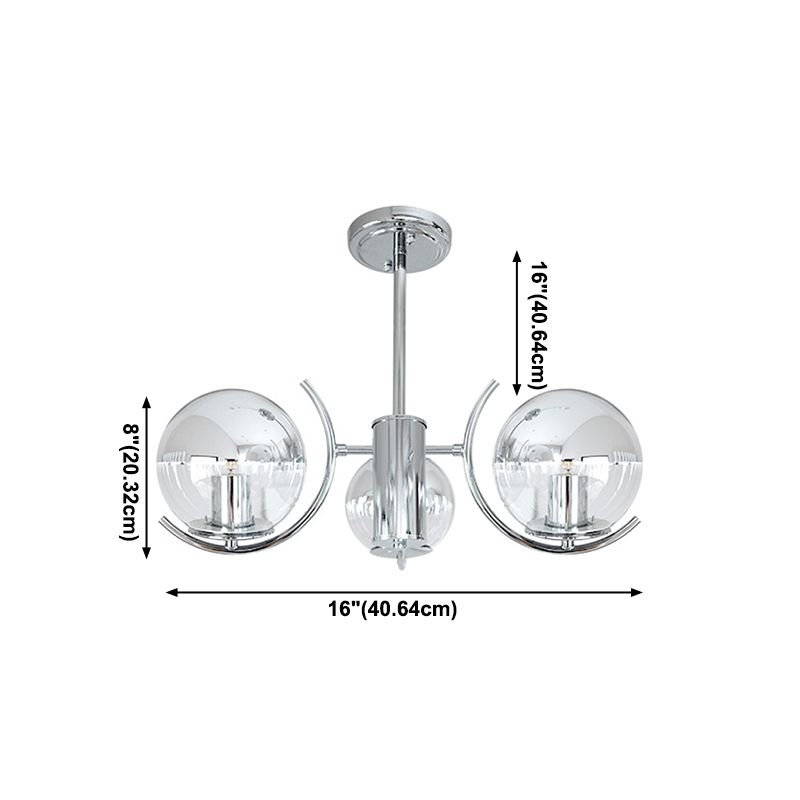 Globe Pendant Lights Modernism Glass Pendant Lighting Fixtures in Silver