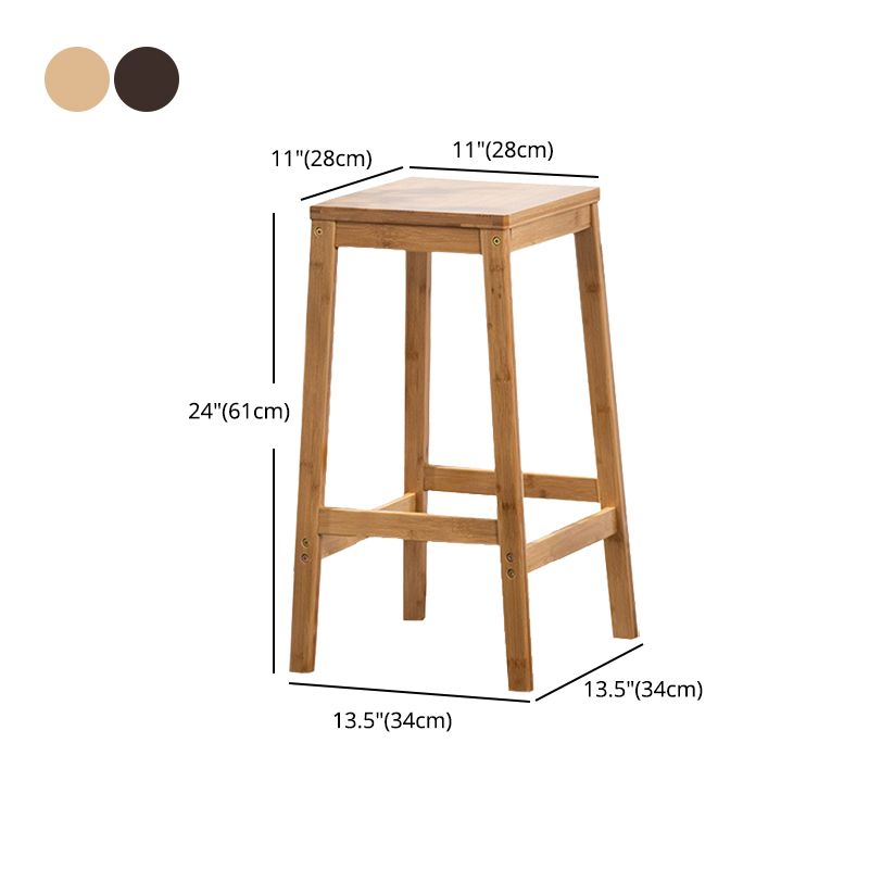 Modern Style Backless Bar-stool Square Counter Bar Stool with Wooden Legs
