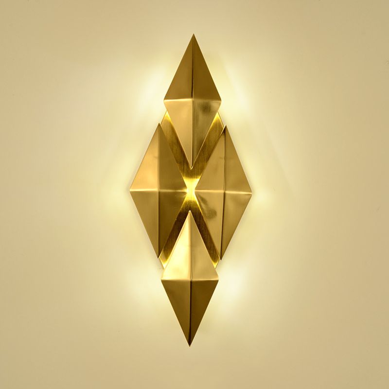Pronzo della parete rombica d'oro nella moderna lampada da parete in metallo elettroplato in stile lusso
