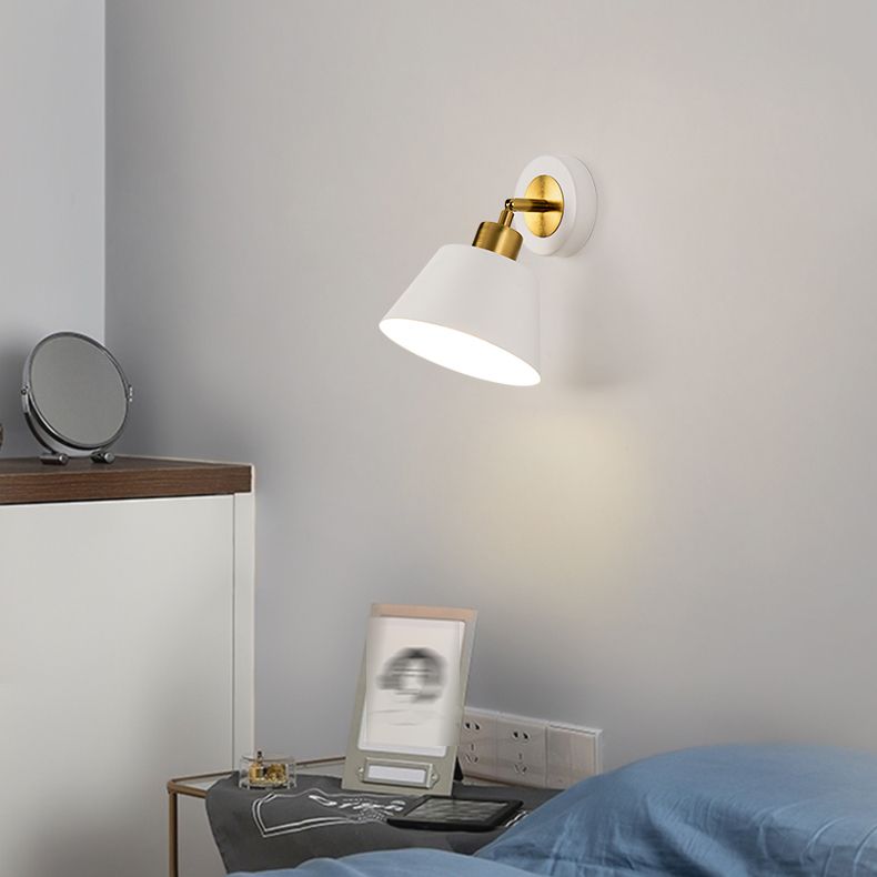 Modern Simple Iron Wall Light Bowl Shape Adjustable Wall Lamp for Living Room