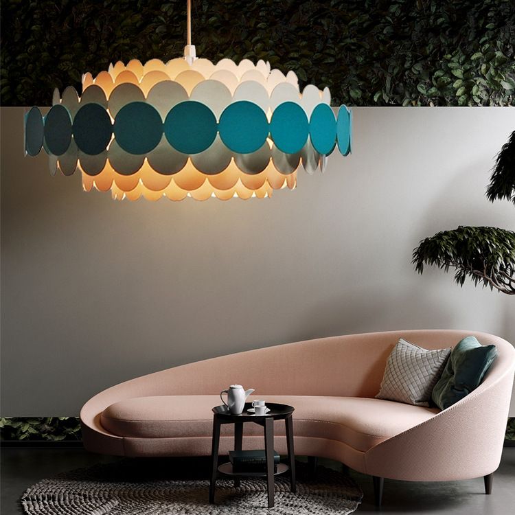 23,6 pollici di larghezza lampadario in metallo rotondo luce post-moderna a 9 luci a sospensione Light Pendente per sala da pranzo camera da letto