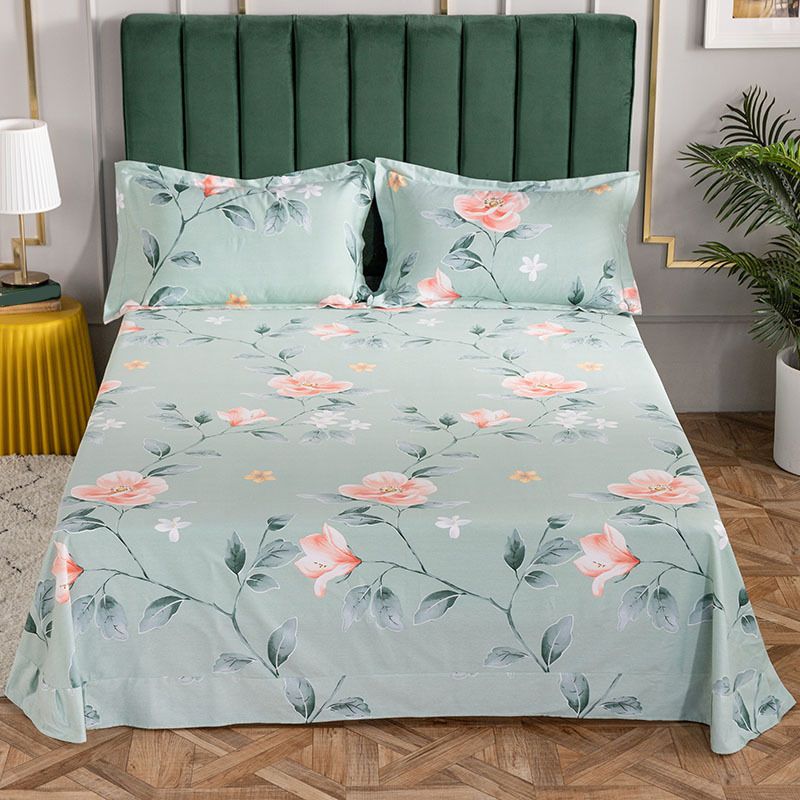 Printed Cotton Bed Sheet Set Twill Breathable 1 Piece Fitted Sheet