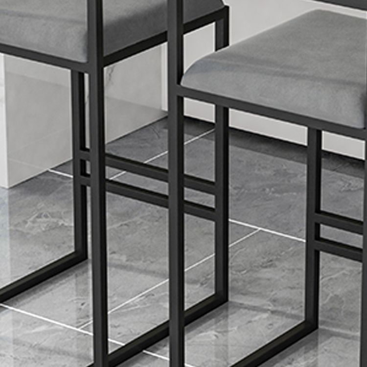 Modern Jewelry Shop Velvet Counter Stools Matte Finish Footrest Barstool