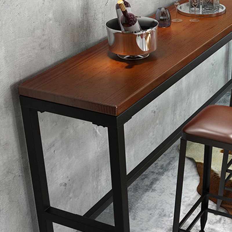 Industrial Style Rectangle Bar Counter Table Wooden Bar Counter Table