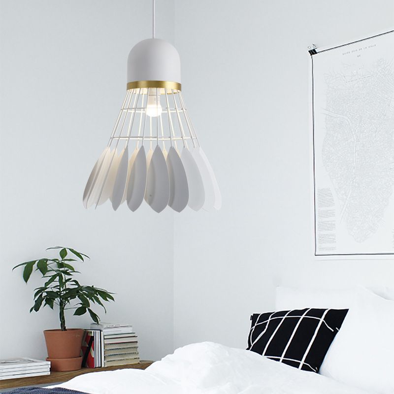 Badminton Shaped Living Room Suspension Light Iron 1 Head Contemporary Hanging Lamp