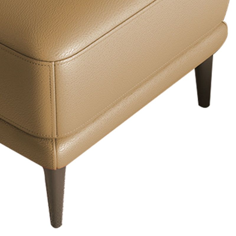 Modern Square Footstools Genuine Leather Foot Stool , 16.38 Inch Height