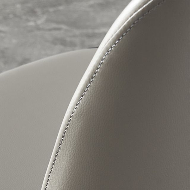 Contemporary Square Leather Chair with Wooden Legs Dining Side Arm Chair for Kitchen
