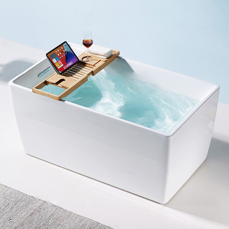 Freestanding Acrylic Bathtub Oval Soaking Tub  with Slotted Overflow & Pop-up Drain