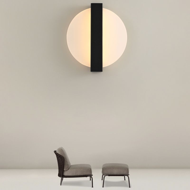 Single Contemporary Wall Mounted Sconce Brass/Black/White LED Wall Light for Bedroom