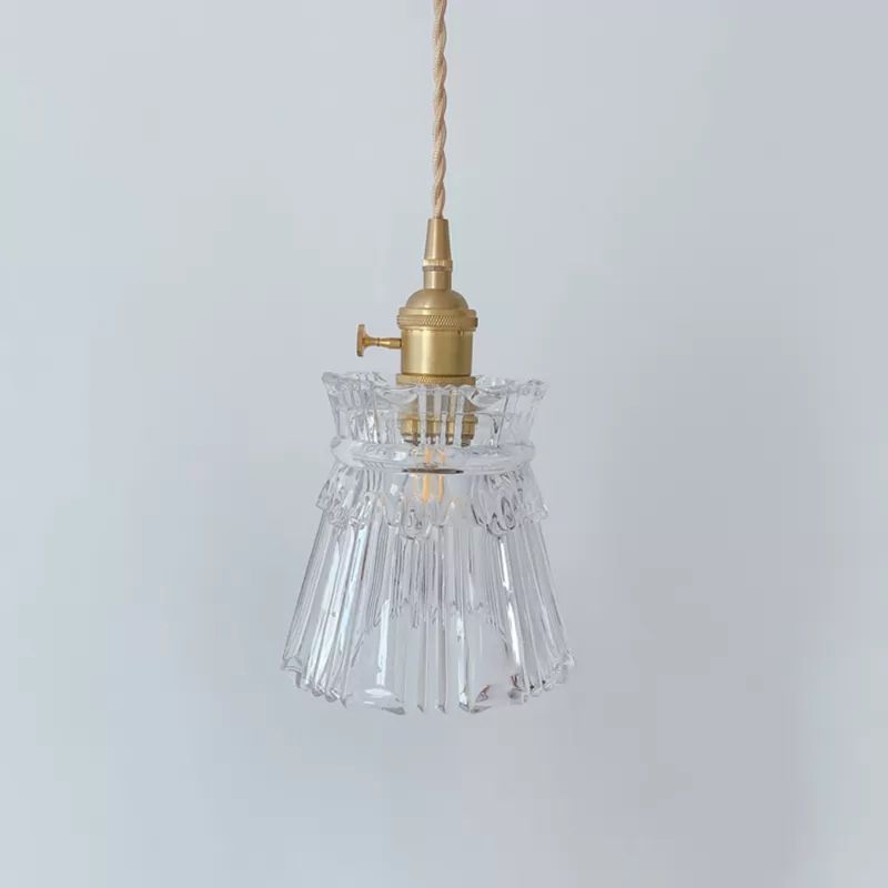 Glass Cup Shape Hanging Lights Industrial Style Hanging Mount Fixture for Dining Room